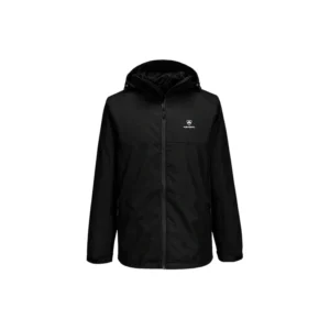 Chaqueta impermeable negra con capucha Abadal