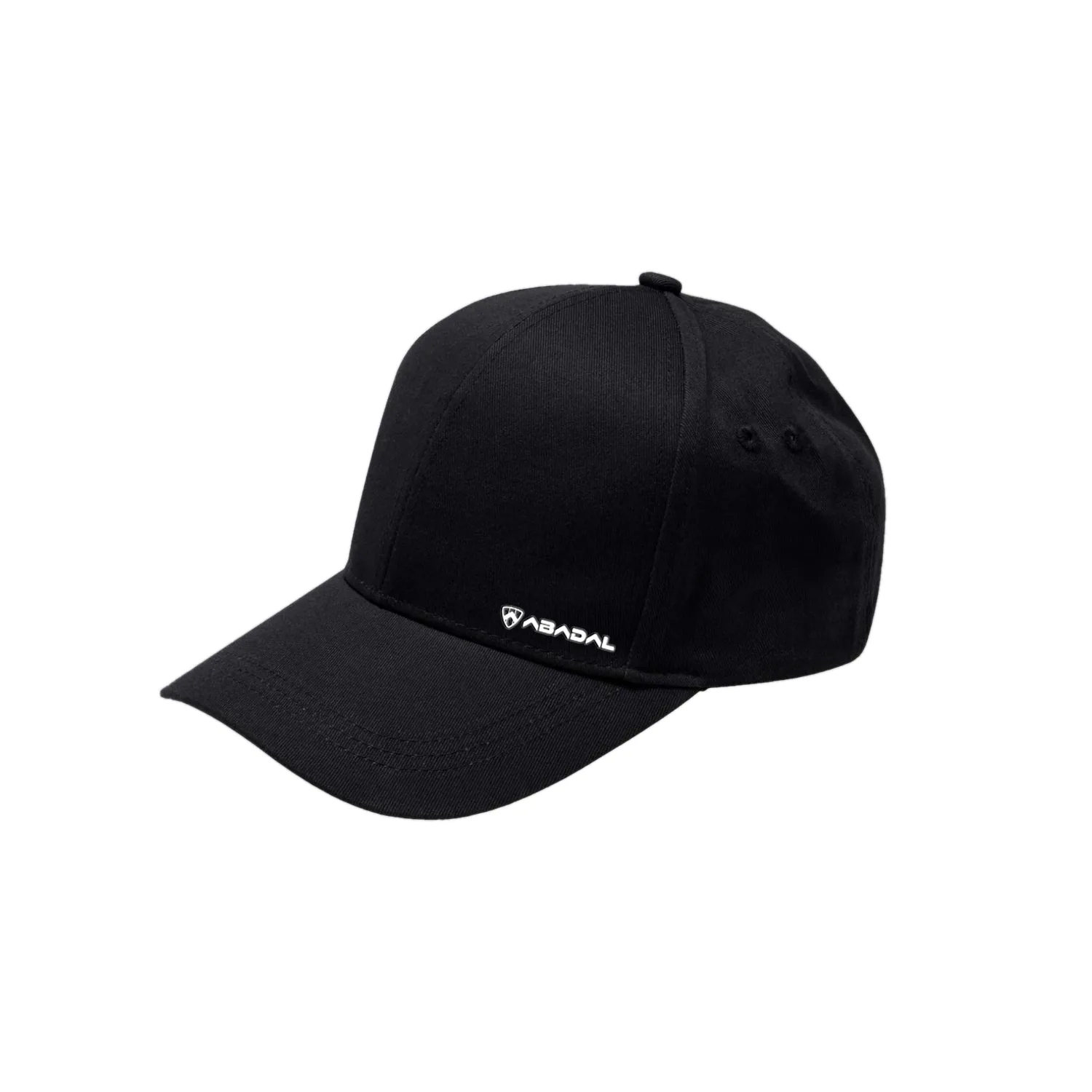 Gorra negra Abadal con logotipo reflectante en el lateral