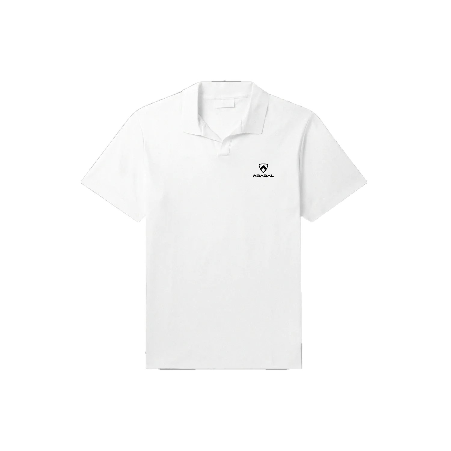 Polo blanco Abadal con escudo bordado en negro