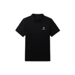 Polo negro Abadal con escudo bordado en blanco