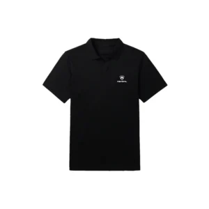 Polo negro Abadal con escudo bordado en blanco